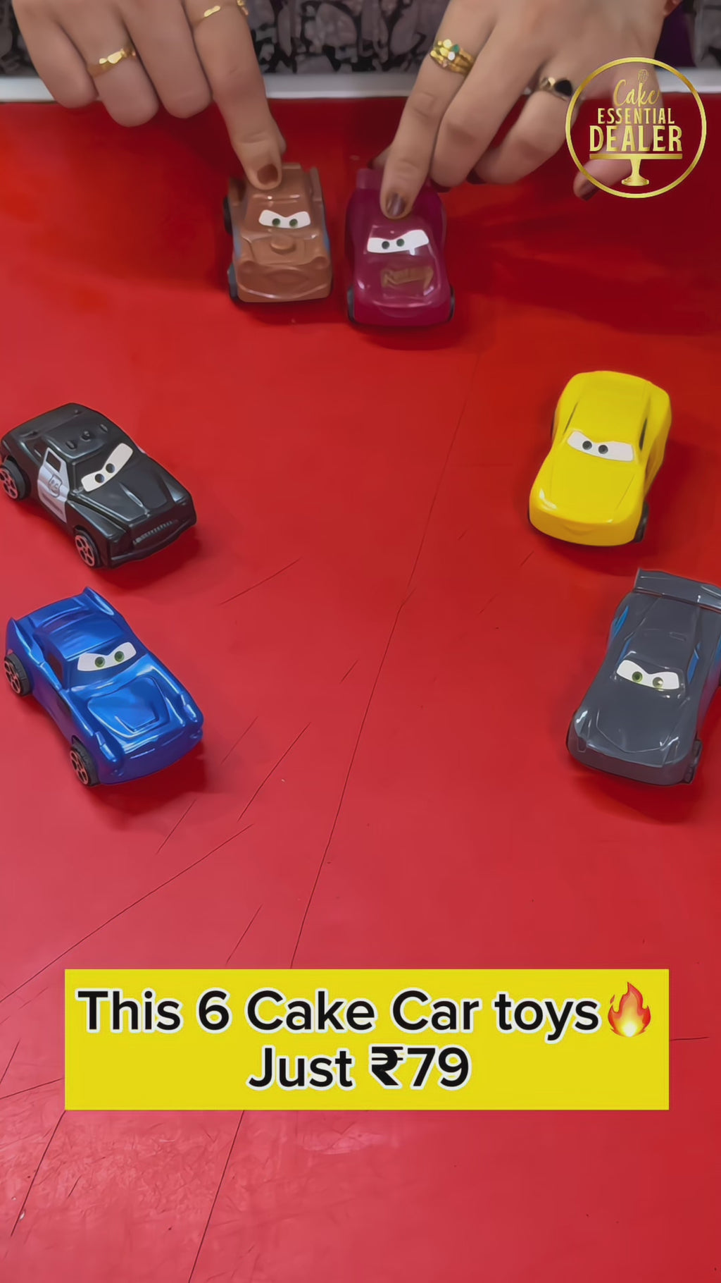 McQueen Car Cake Decoration Set (6 Pcs)