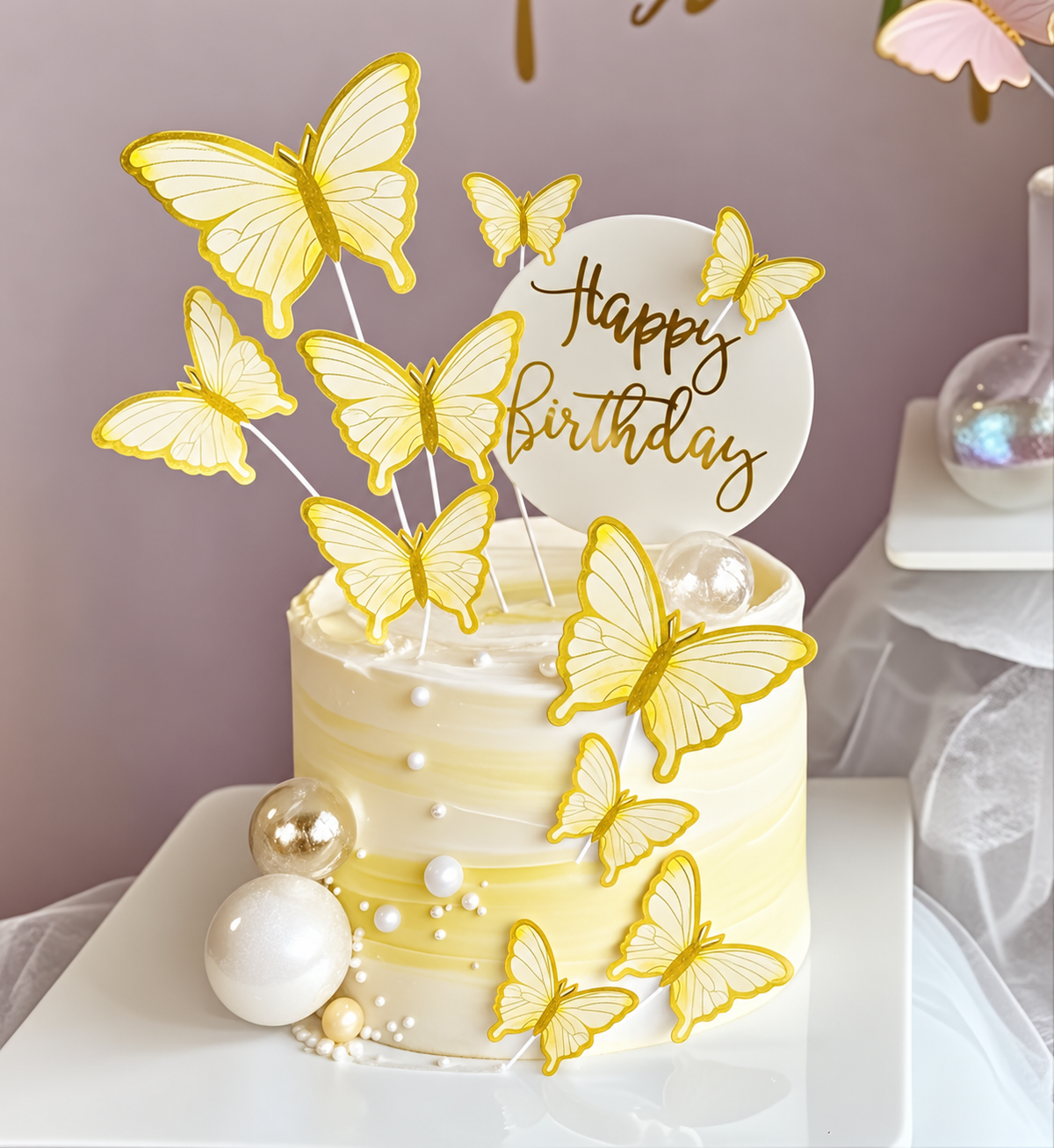 Butterfly With Stem (10pcs) Set