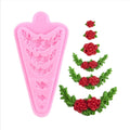 Rose with Leaf 6 in 1 Silicone Mould