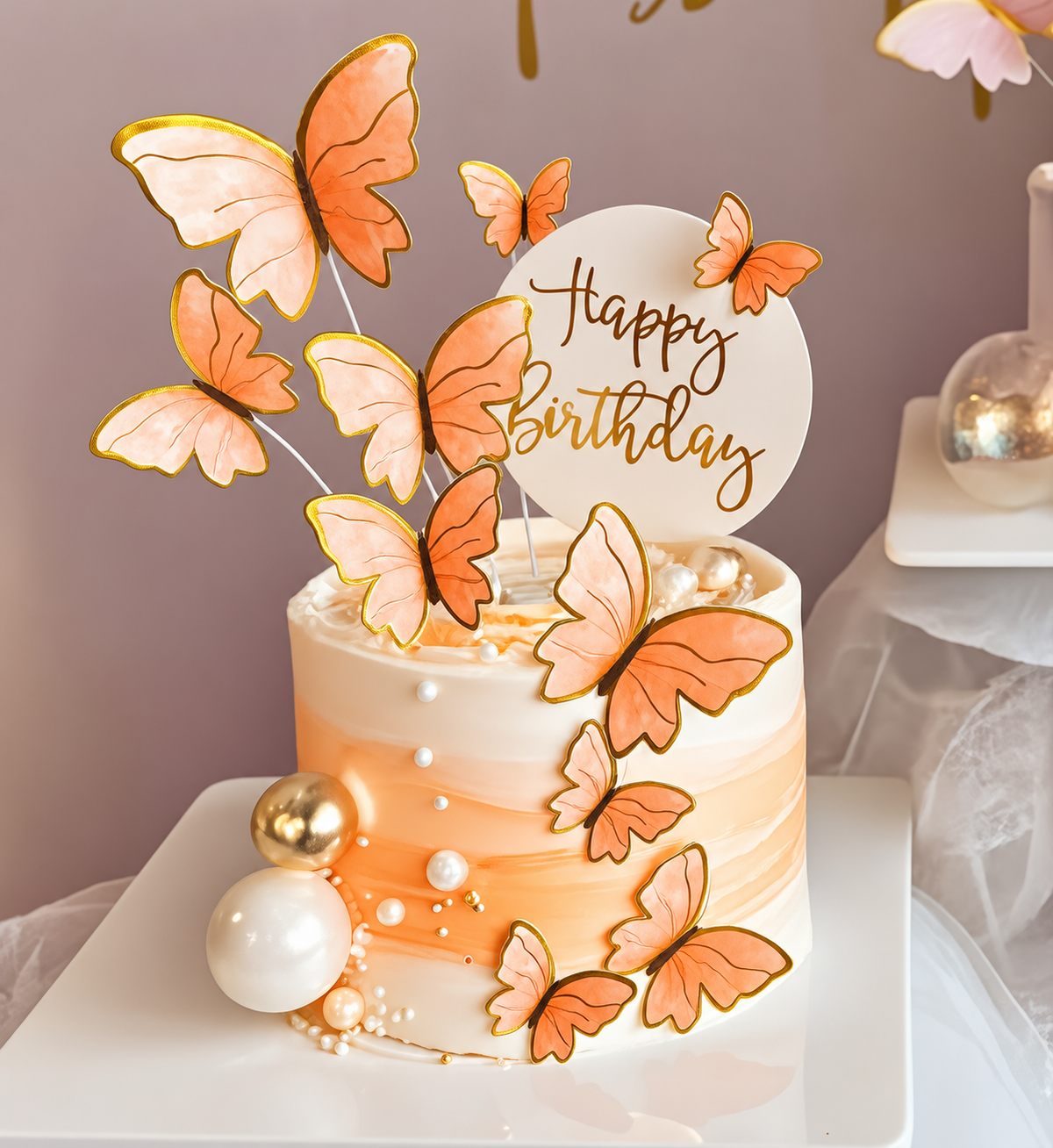 Butterfly With Stem (10pcs) Set