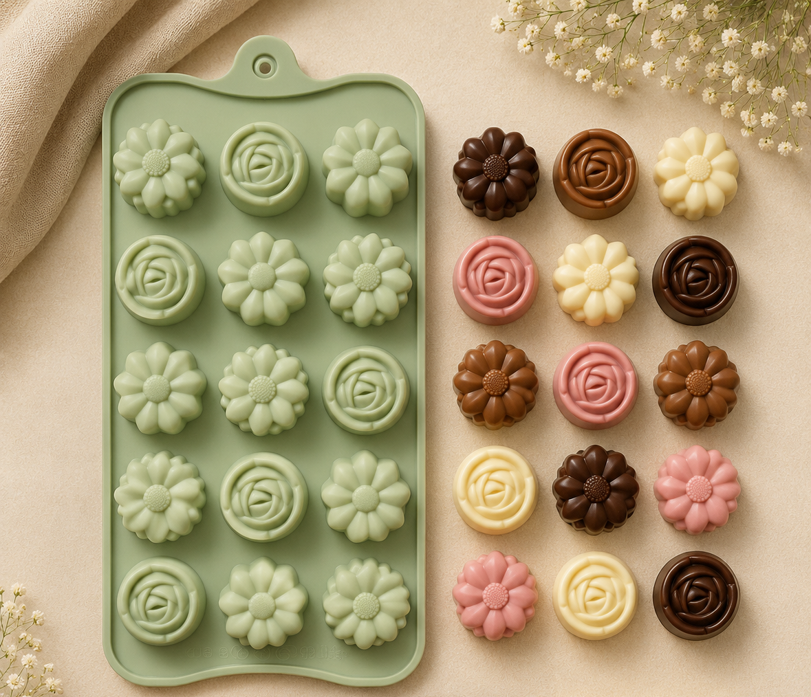 Flower 3 in 1 Chocolate Mould