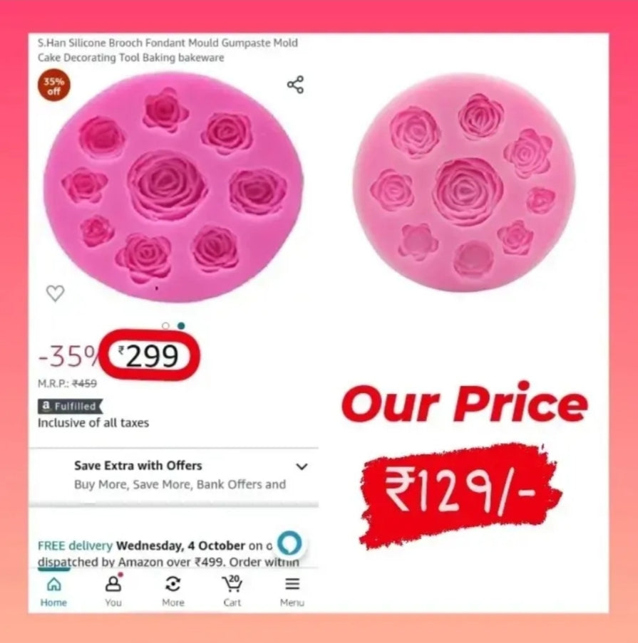 Rose Flower 9 in 1 Silicone Mould