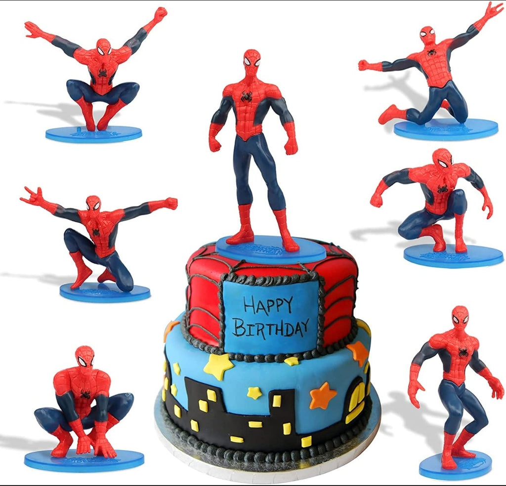 Spiderman Cake Topper Toy Set – 7 Pcs