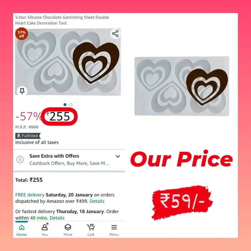 Double Heart Garnishing Sheet