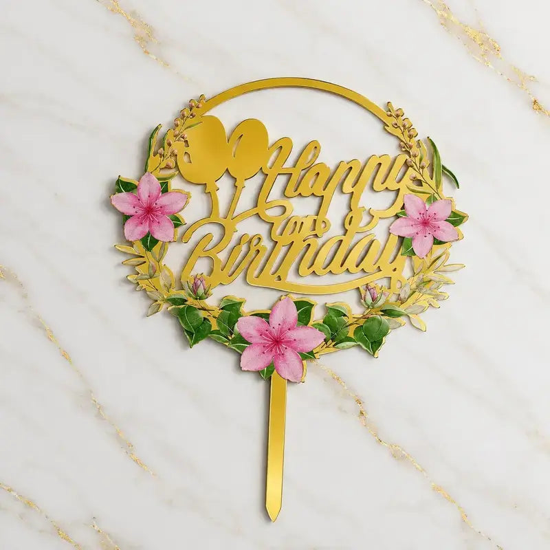 Happy Birthday Flower Topper