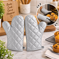 Premium Silver Heat Resistant Oven Gloves