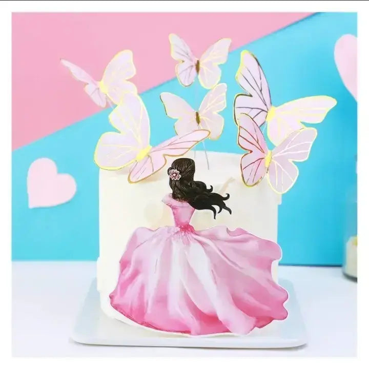Girl and Butterflies Theme Topper