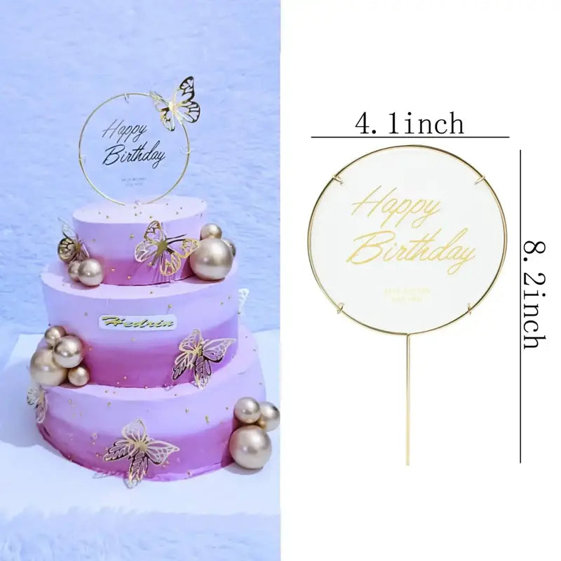 Metal Happy Birthday Topper