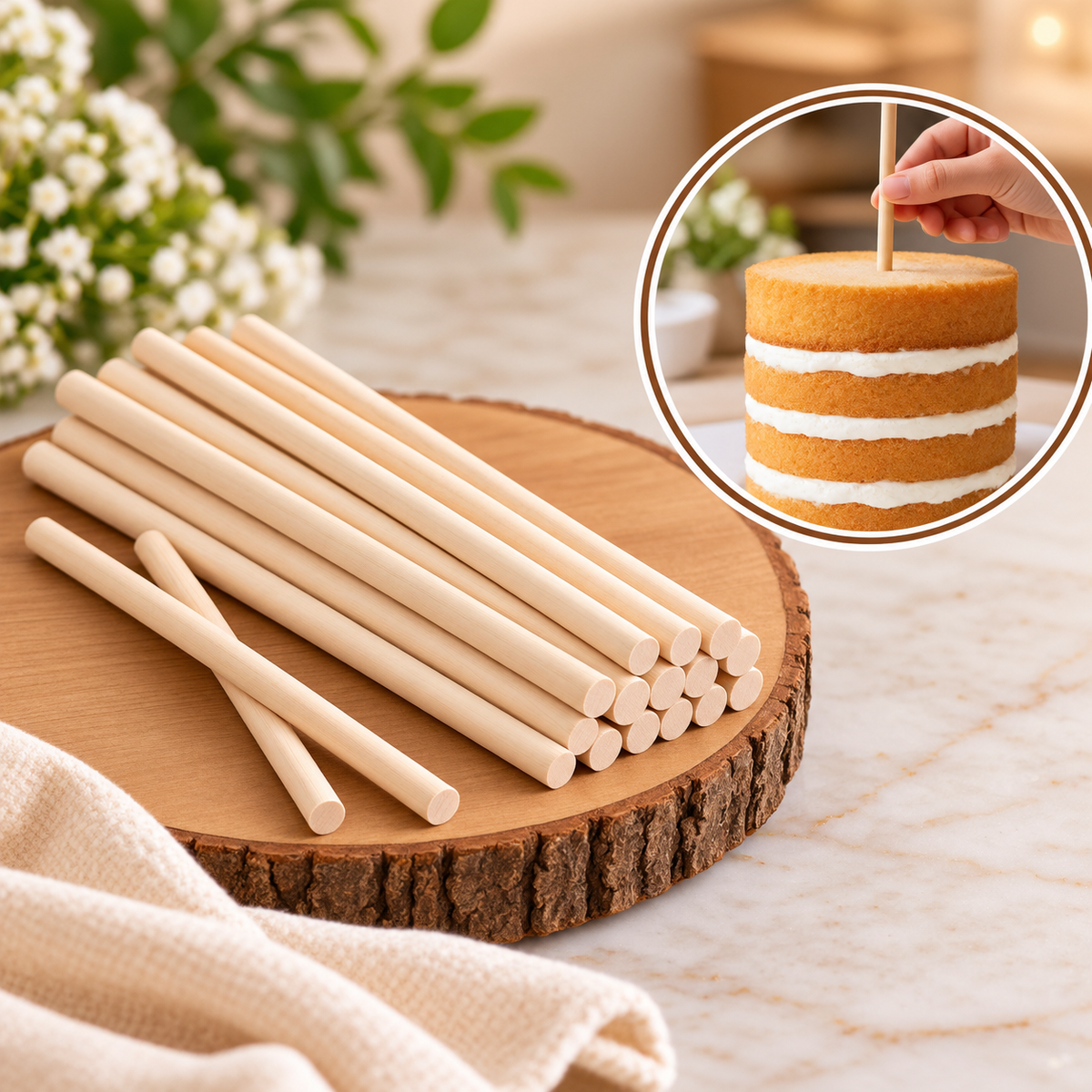 Wooden Dowels(8pcs) Set