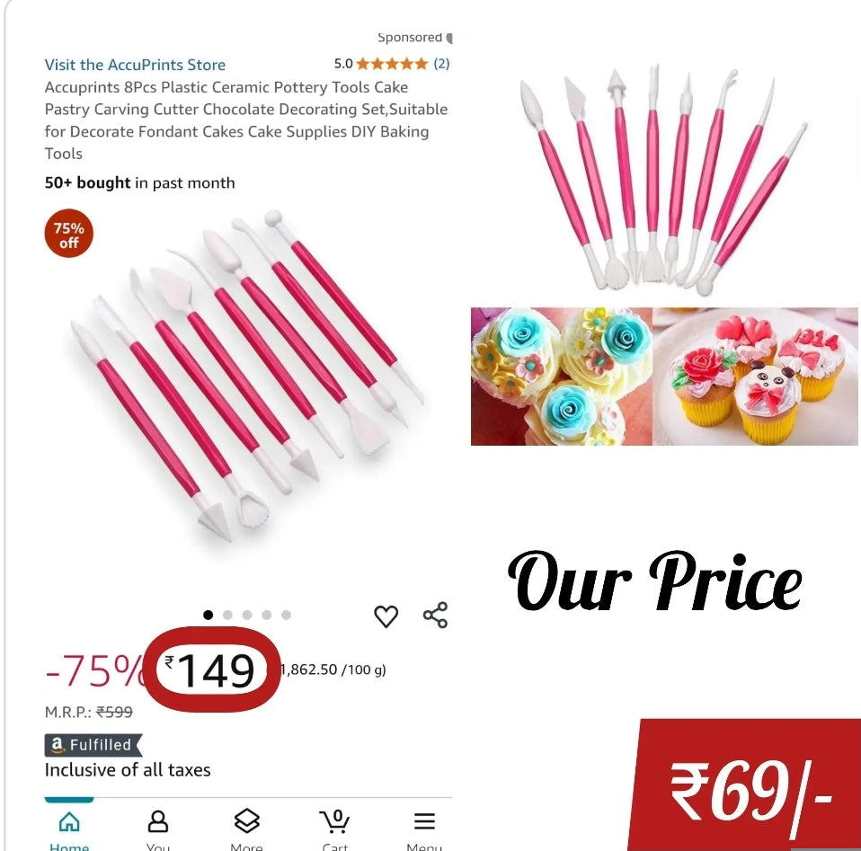 Fondant Stick Tools (8pcs) Set