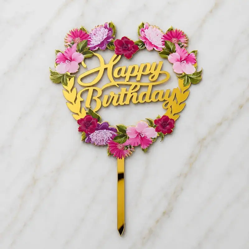 Happy Birthday Flower Topper