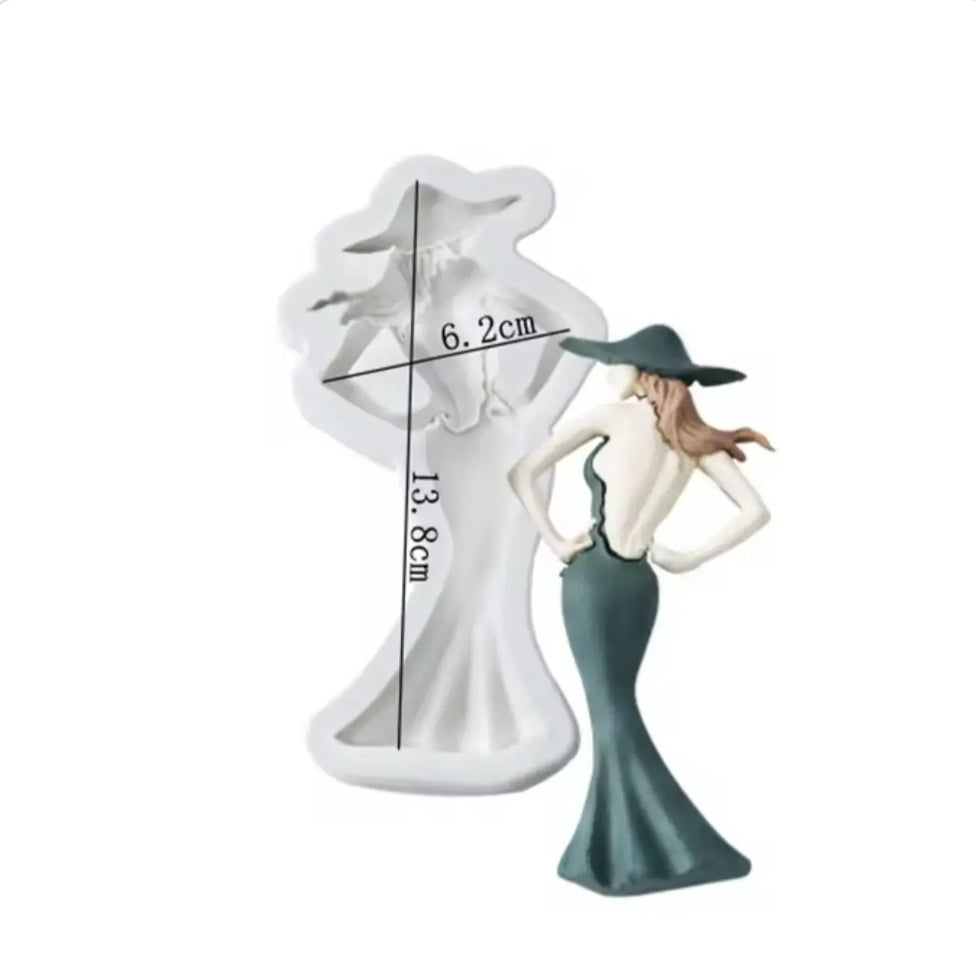 Girl with Hat Rearview Silicone Mould