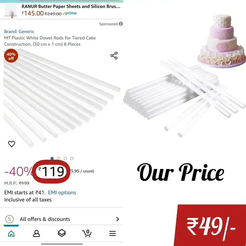 Dowels For Two Tier Cake(8pcs)Set