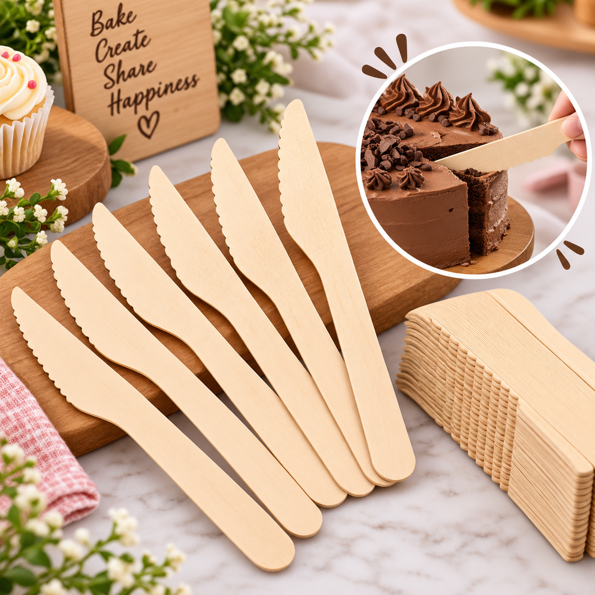 Wooden Cake Knife(100pcs)