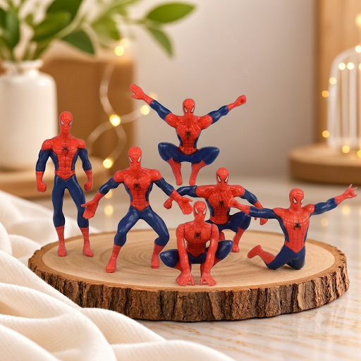 Spiderman Cake Topper Toy Set – 7 Pcs