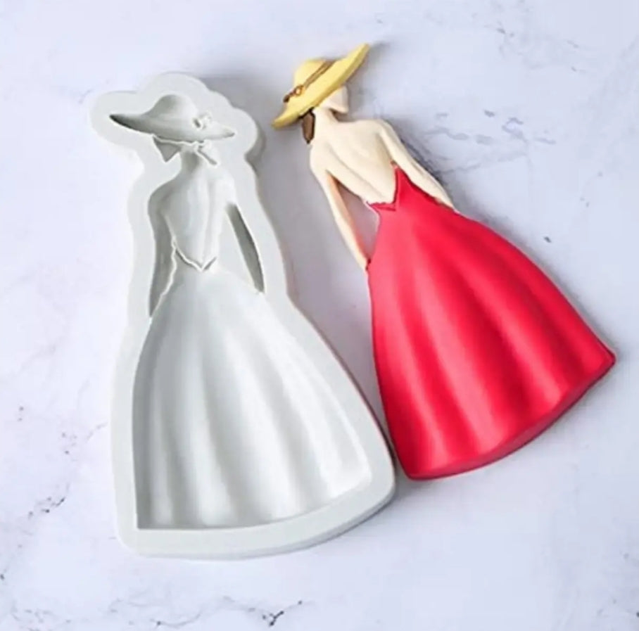 Girl with Hat Rearview Silicone Mould