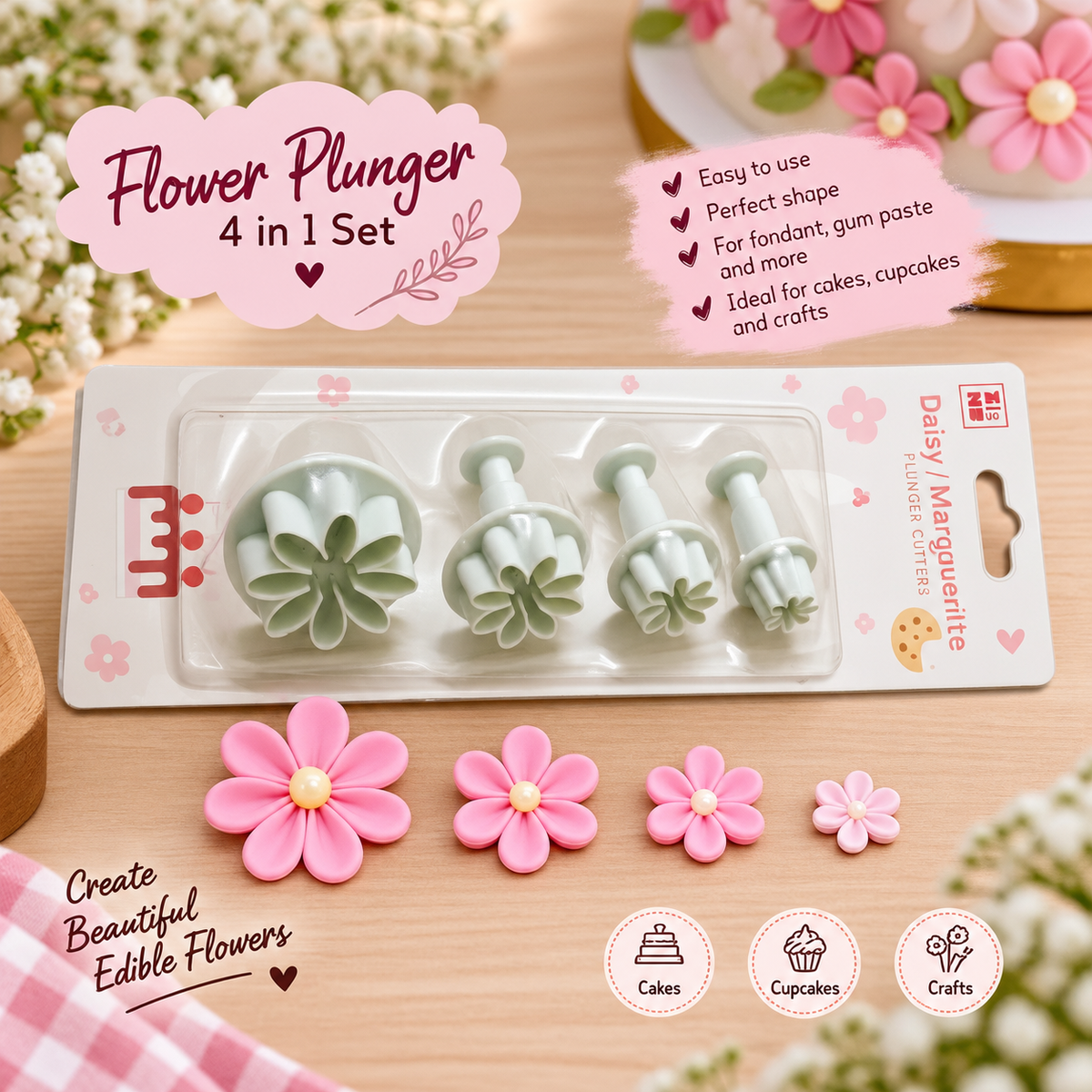 Daisy Flower Plunger 4 in 1 Set