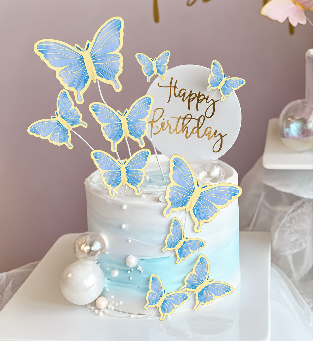 Butterfly With Stem (10pcs) Set
