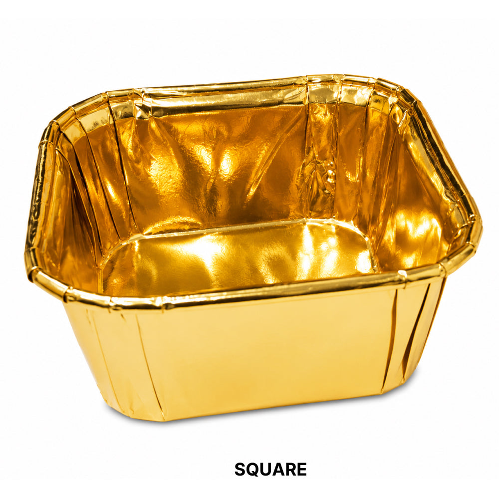 Square Gold Cupcake linear Without Lid