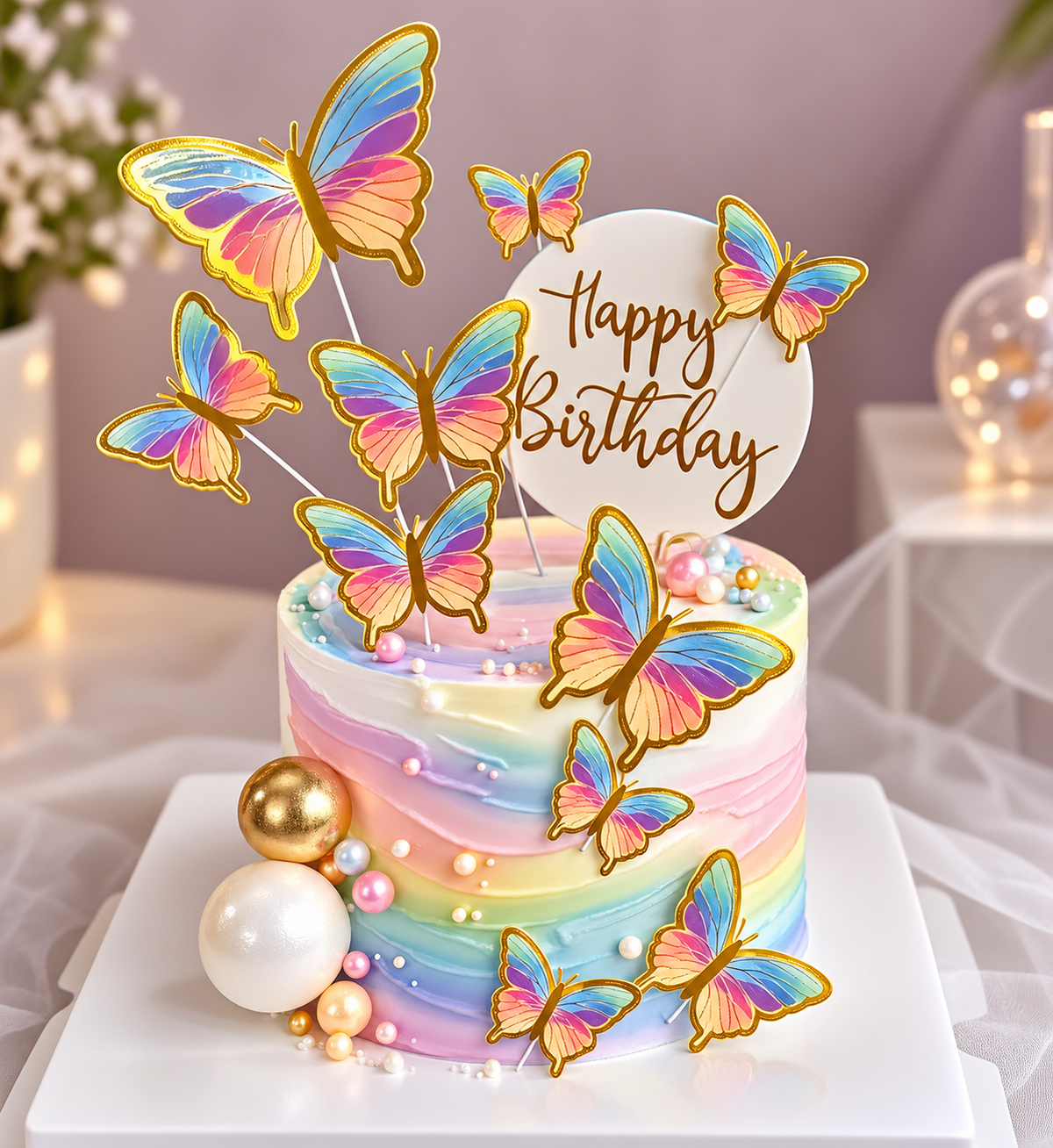 Butterfly With Stem (10pcs) Set