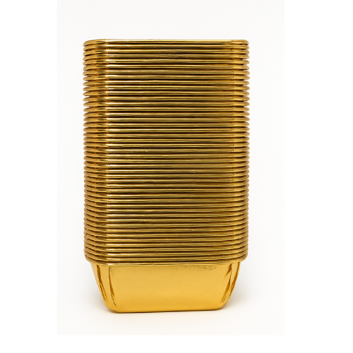 Rectangular Gold Cupcake Linear Without Lid