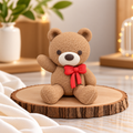 Cute Teddy Bear with Bow Cake Topper