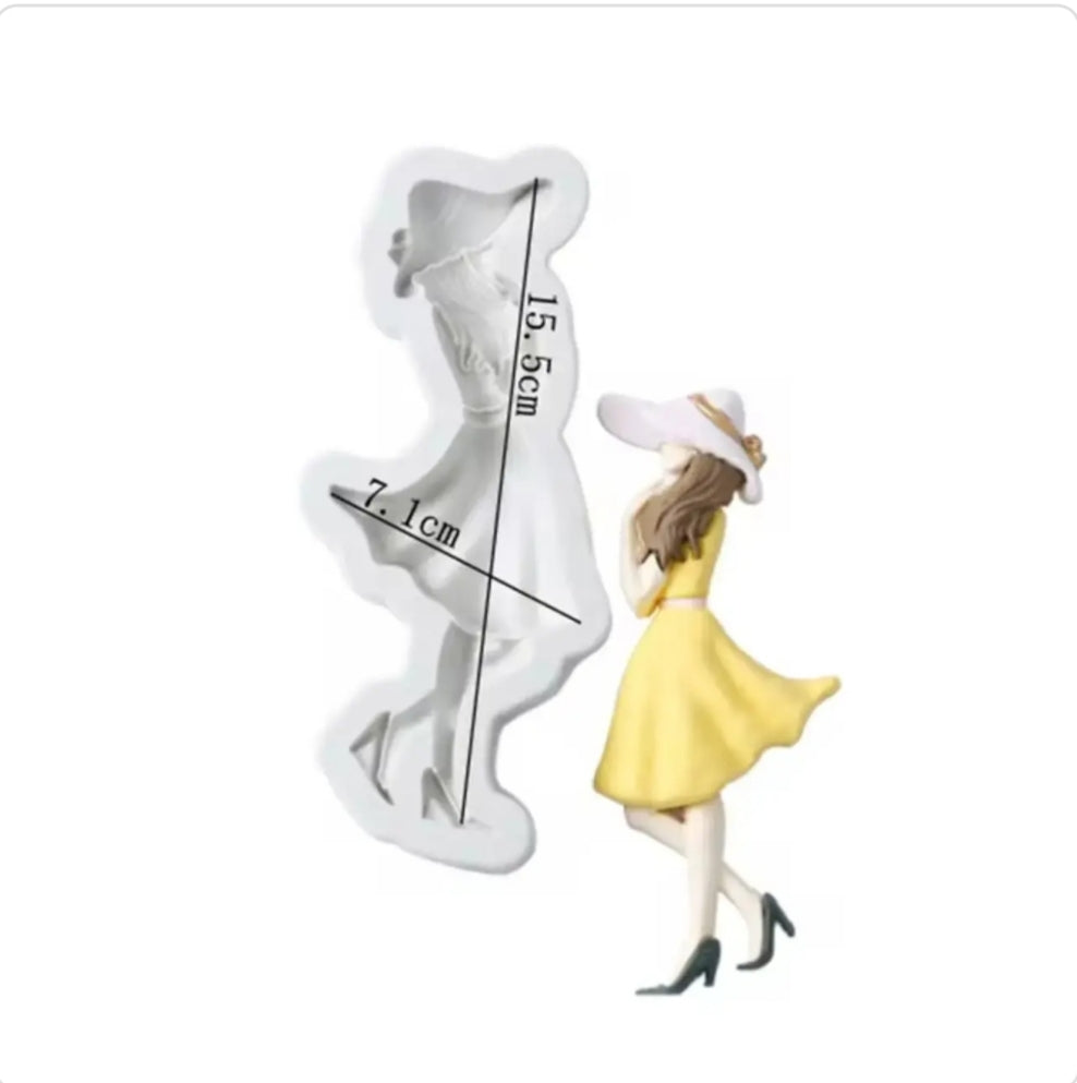 Girl with Hat and Heels Silicone Mould
