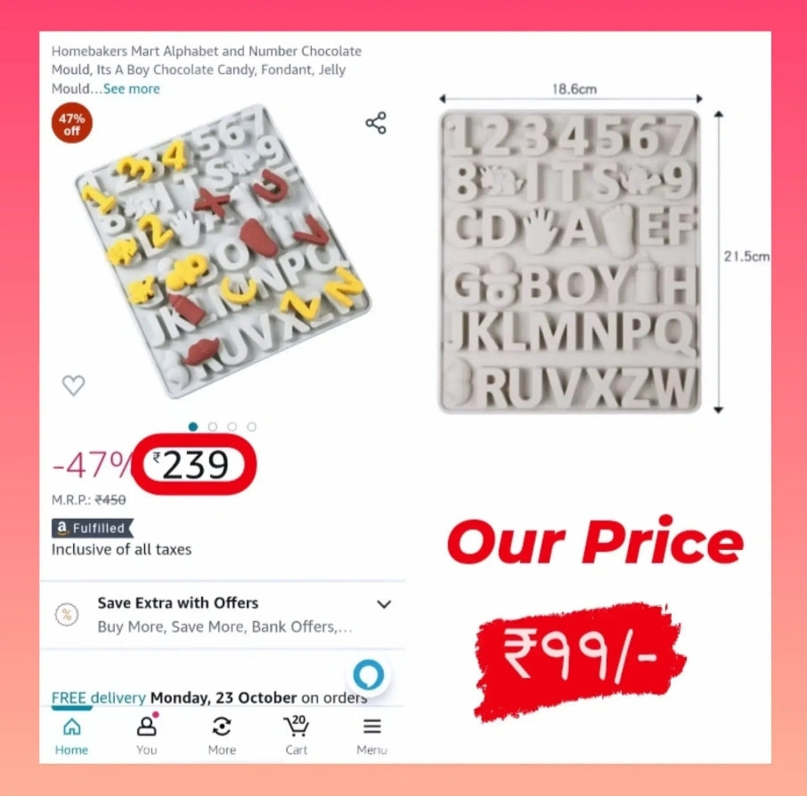 A to Z Alphabet Medium Silicone Mould