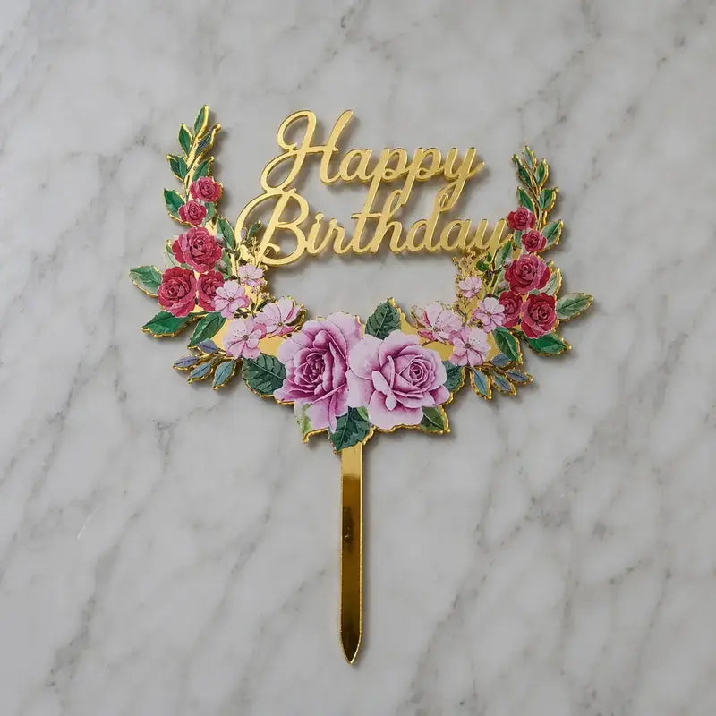 Happy Birthday Flower Topper