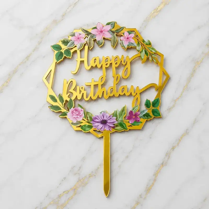 Happy Birthday Flower Topper