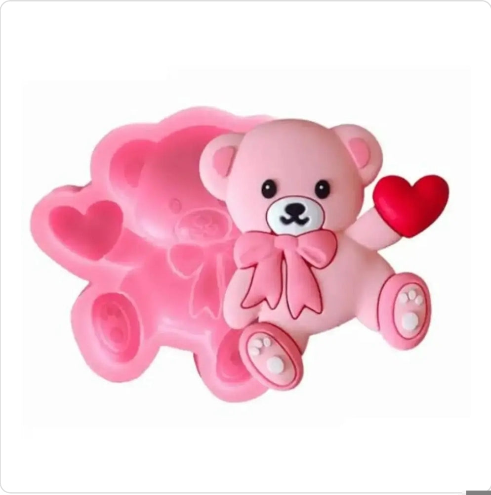 Teddy with Heart Silicone Mould