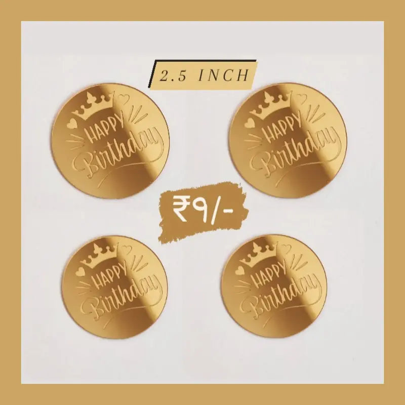 Coin Topper Happy Birthday 2inch(Random Design)