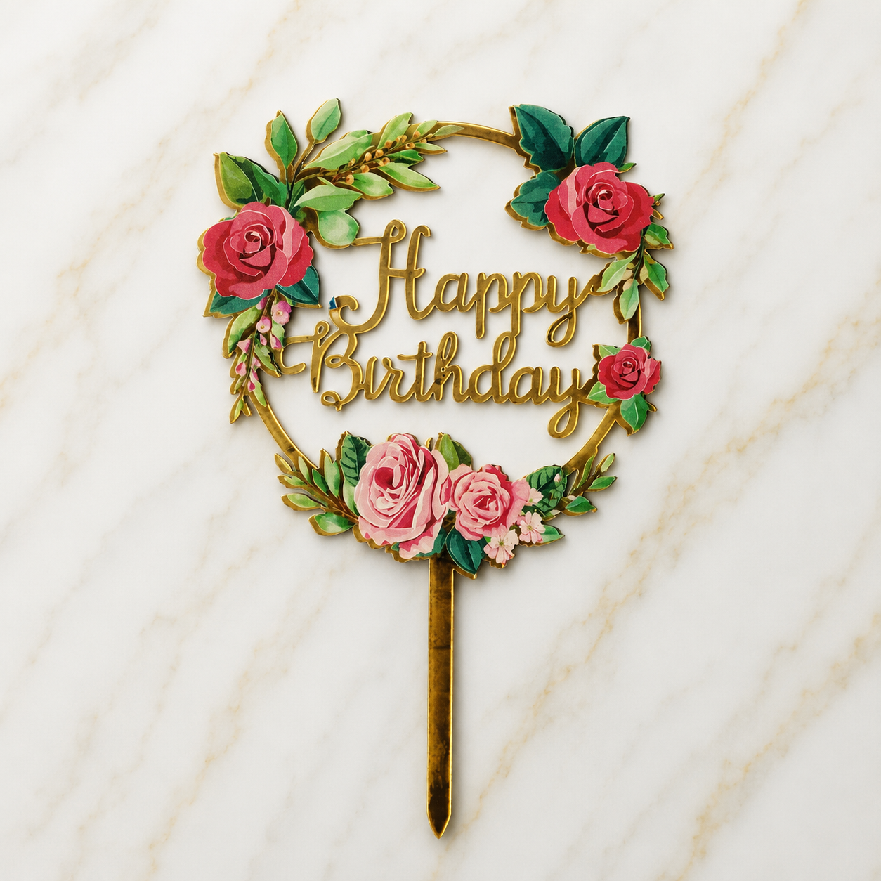 Happy Birthday Flower Topper