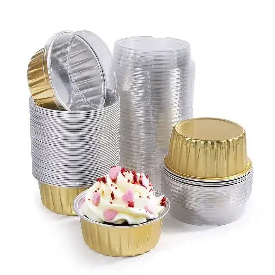Aluminium Bake & Serve Foil Cup With Lid(5pcs pack)